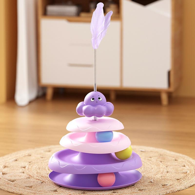 Cat Toy Interactive Bundle With Play Discs And Wobbler Cats For Stimulating