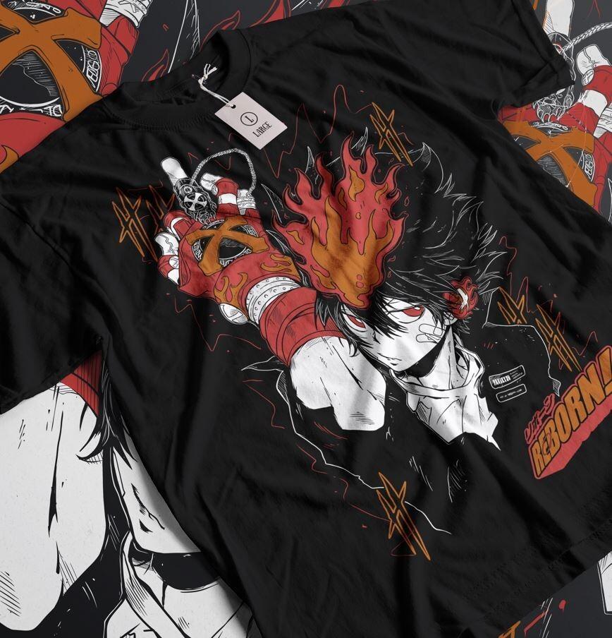 

Katekyo Hitman Reborn Arcobaleno T-shirt Black All Size Japan Anime Tee 3XL