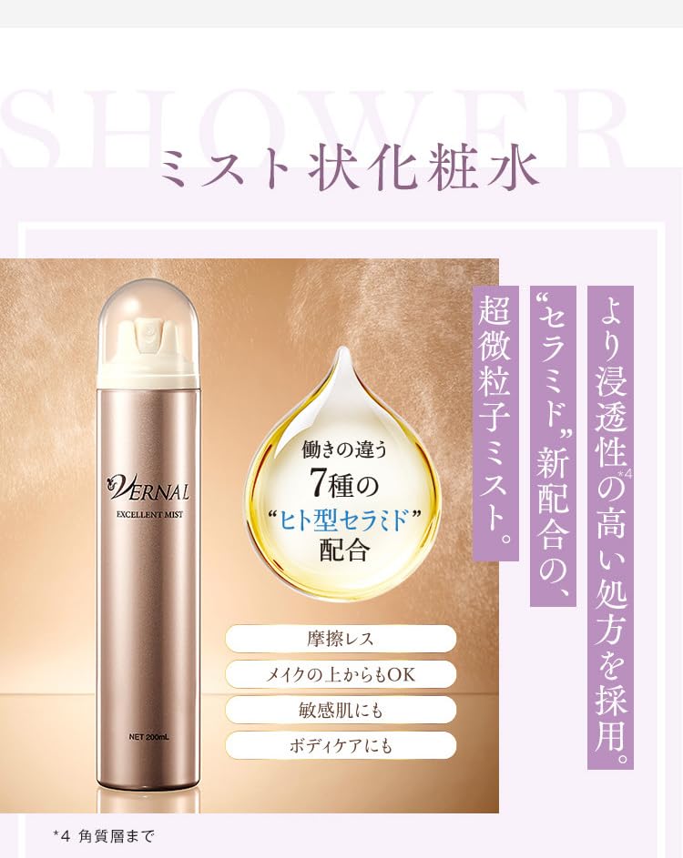 Vernal Excellent Mist 200mL Months Lotion Mist Lotion Normal Skin Oily Skin Dullness Care Moisturizing (Approx. 1.5-2 Supply)