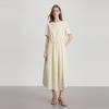 ELLE French Fashion Comfortable Design Patchwork Puff Short Sleeve Dress Women dresses EL51953