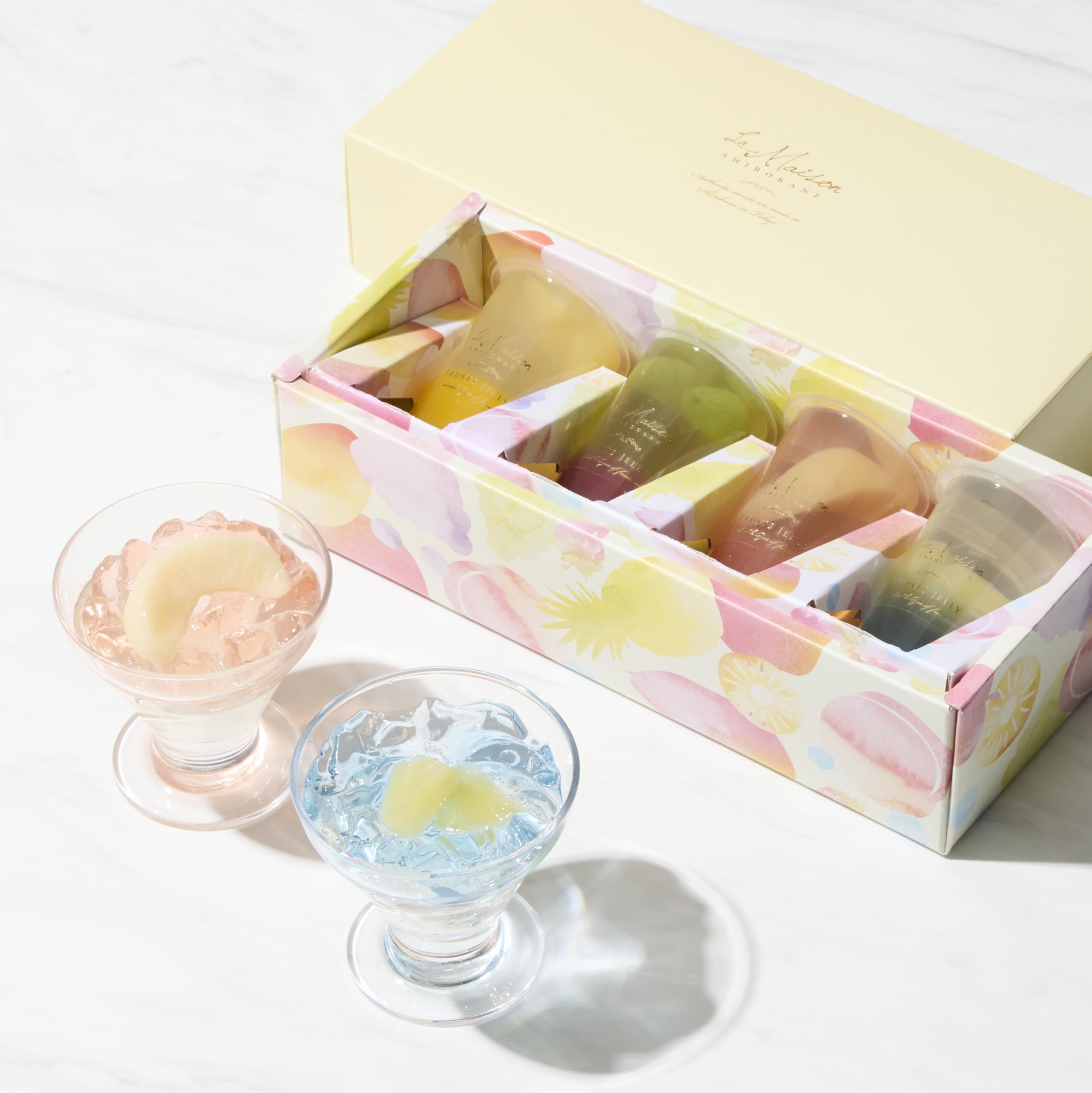 

La Maison Shirogane Fruit Jelly Perfect as a Summer or Summer Two-Layer (4 pieces) - Dessert, Gift, Greeting.