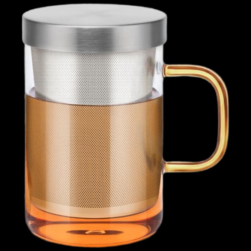 Shinefeel High Borosilicate Glass Tea Cup with Lid & Filter