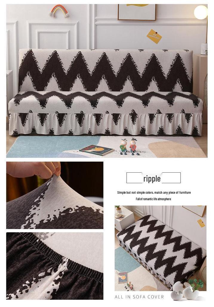 Universal Anti-slip All-Season Skirted Sofa Bed Cover for Armless and Foldable Sofas