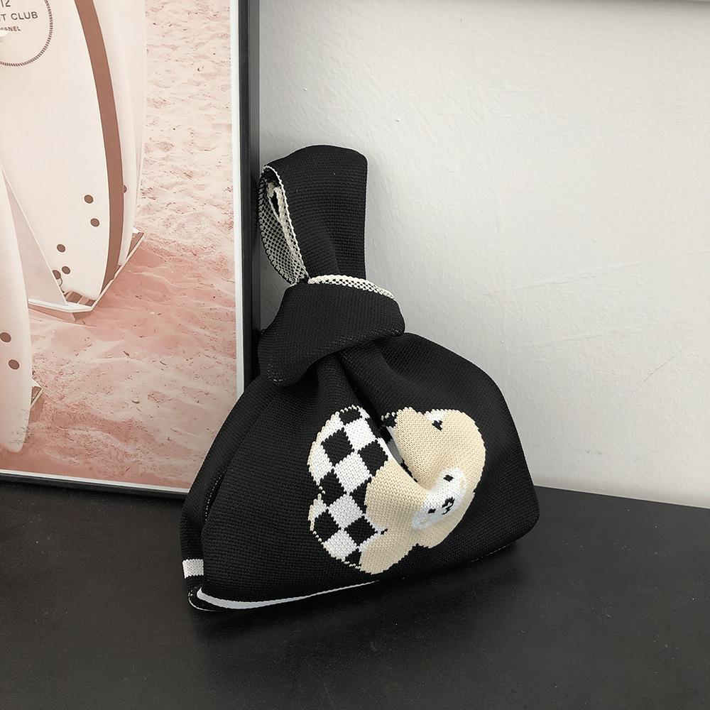 Crochet Shopping Bag of Korean Winter Fashion Chic Art Bags