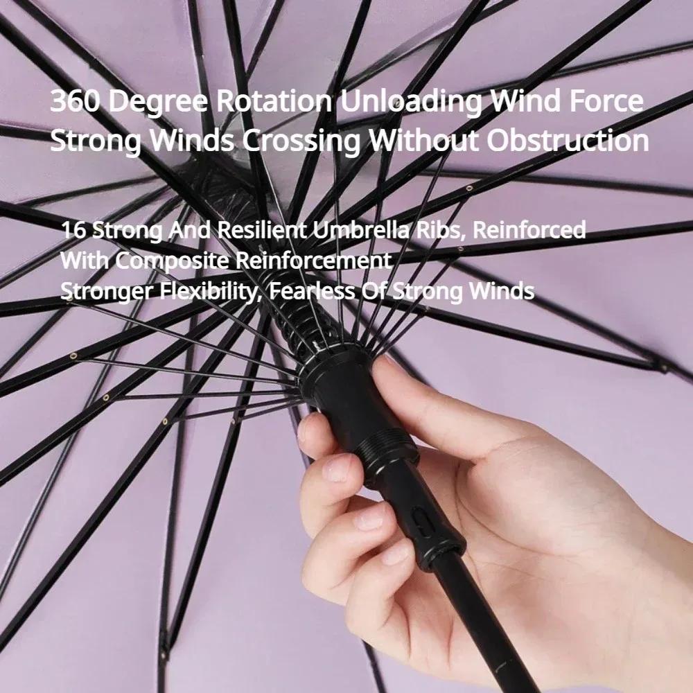 16 Bone Waterproof Umbrella Creative Bent Handle Straight Rod Umbrellas Small Fresh Women Handle Umbrellas Solid Color Umbrella