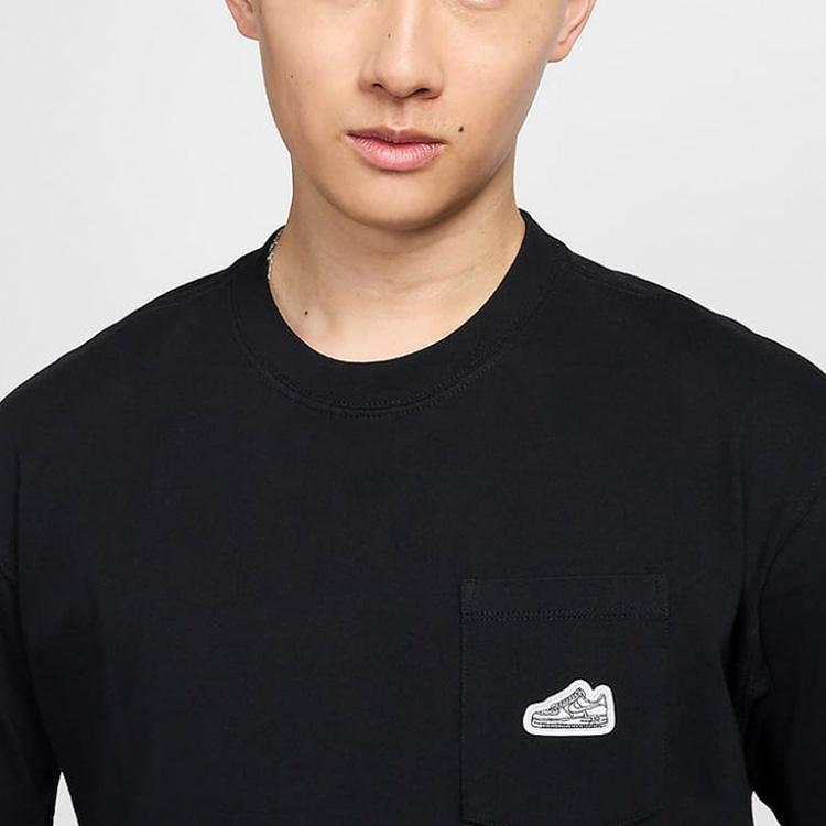 Nike T Shirts Men's Black Crew Neck Moderate Straight Fit FZ5414-010-