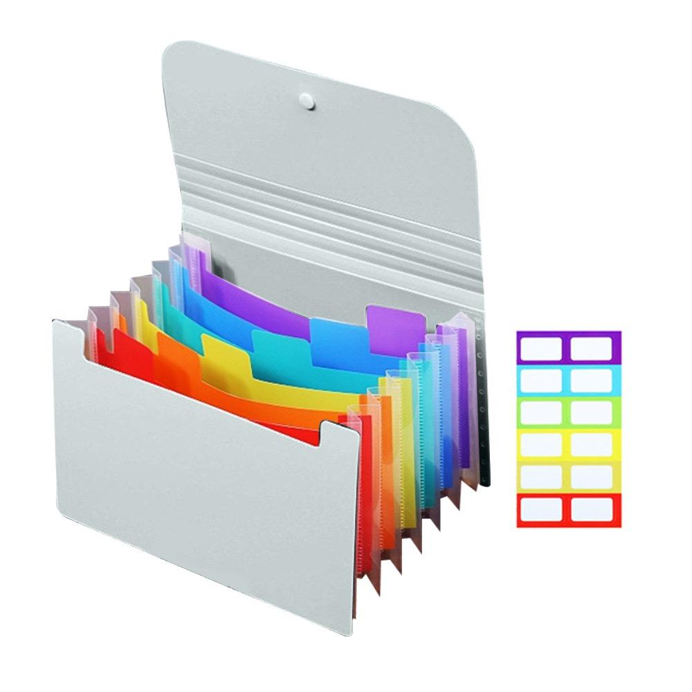 

7 Layer A6 File Folder Large Capacity Bill Storage Bag Portable Organ Bag Green/Colour Liner