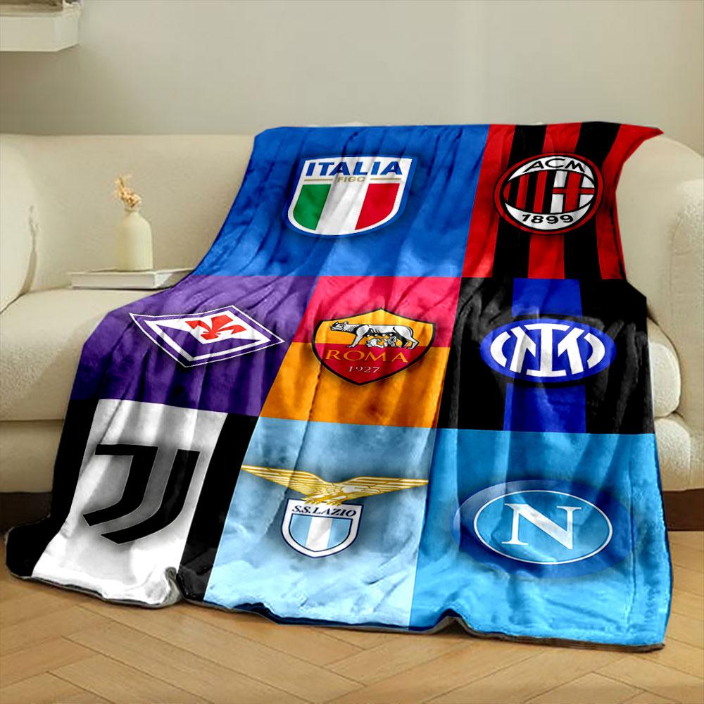 Italian Football Club Logos Blanket print blanket soft and cozy perfect for the living room bed sofa or a nap,gift