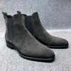 Designer Herren Chelsea Boots Luxus Samt Herren Stiefeletten Hochwertige Wildleder Schuhe für Herren Stiefel zum Ausgehen Botas de Hombre