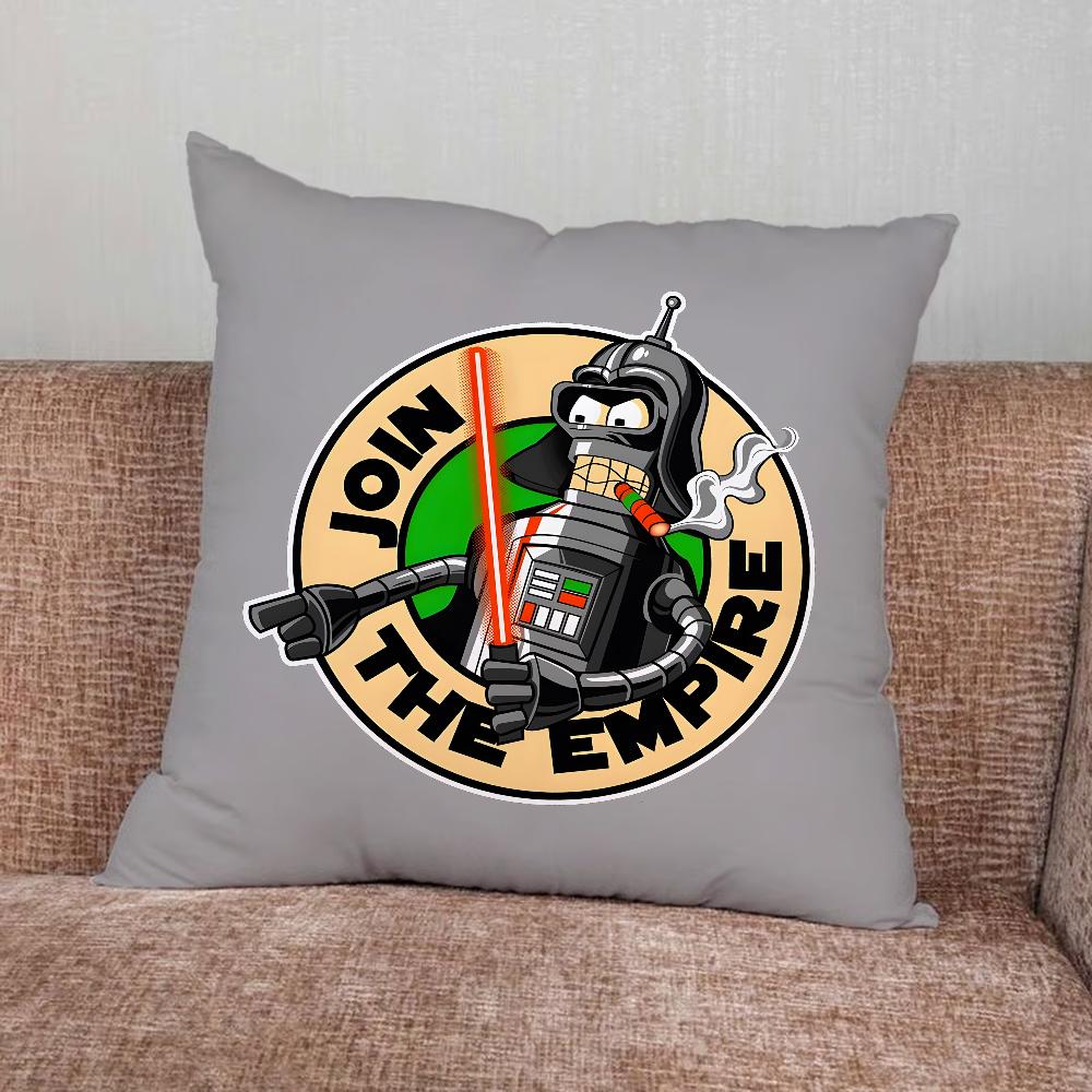 F-Futurama Anime B-Bender  Pillow Case For Home Bedroom Car Office Decoration Living Room Sofa Cushion Cover Suitable