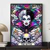 5D DIY Diamond Painting Cruella Dark Neon Tarot Style Illustration Full Round Diamond Mosaic Cartoon Dog Embroidery Art Painting Home Decor