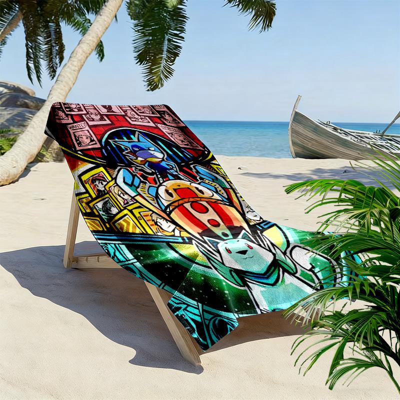 Super Cat Bounty 2D Flat Print Beach Towel, Large Soft Quick Dry Towel for Beach Camping SwimmingZSTJ0915147
