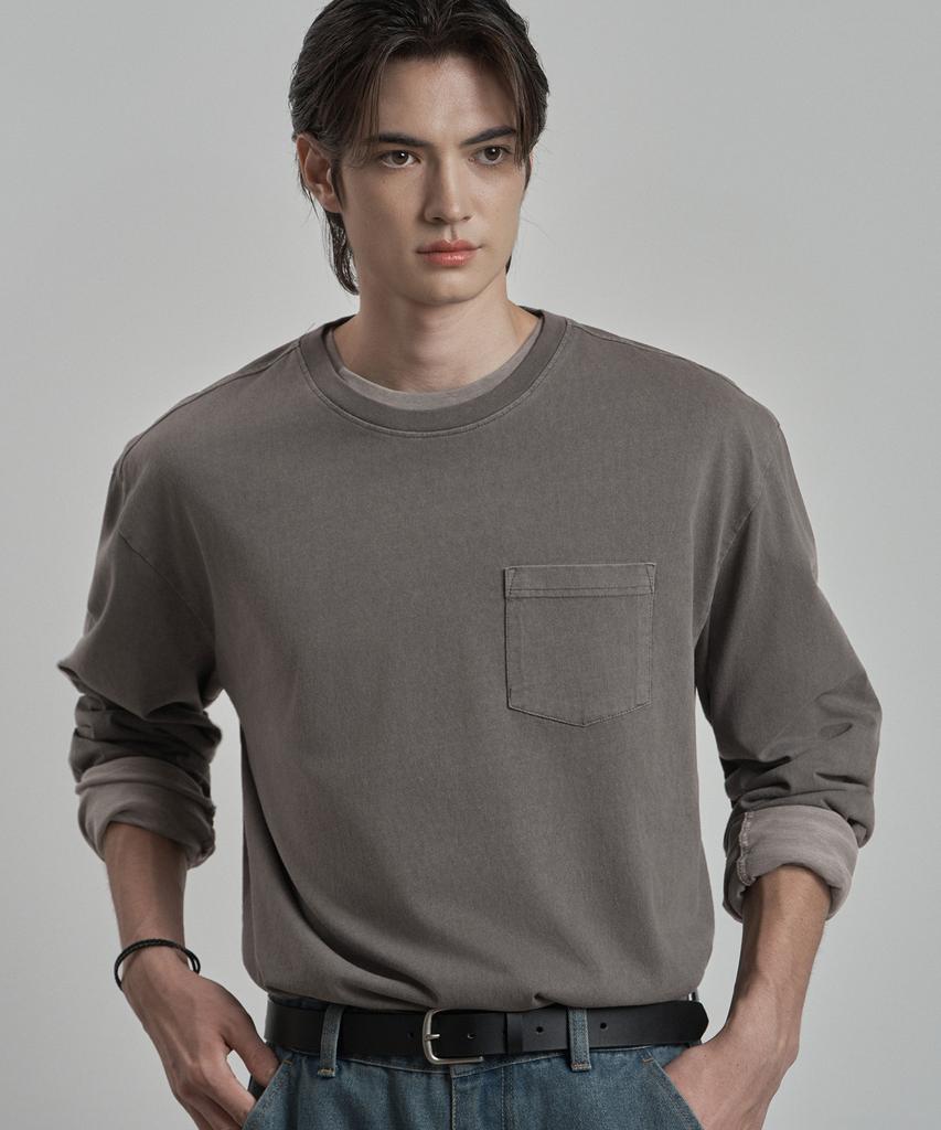 WORK ON BODY OFF Terre Semi-Overfit Pigment T-Shirt [Gray]