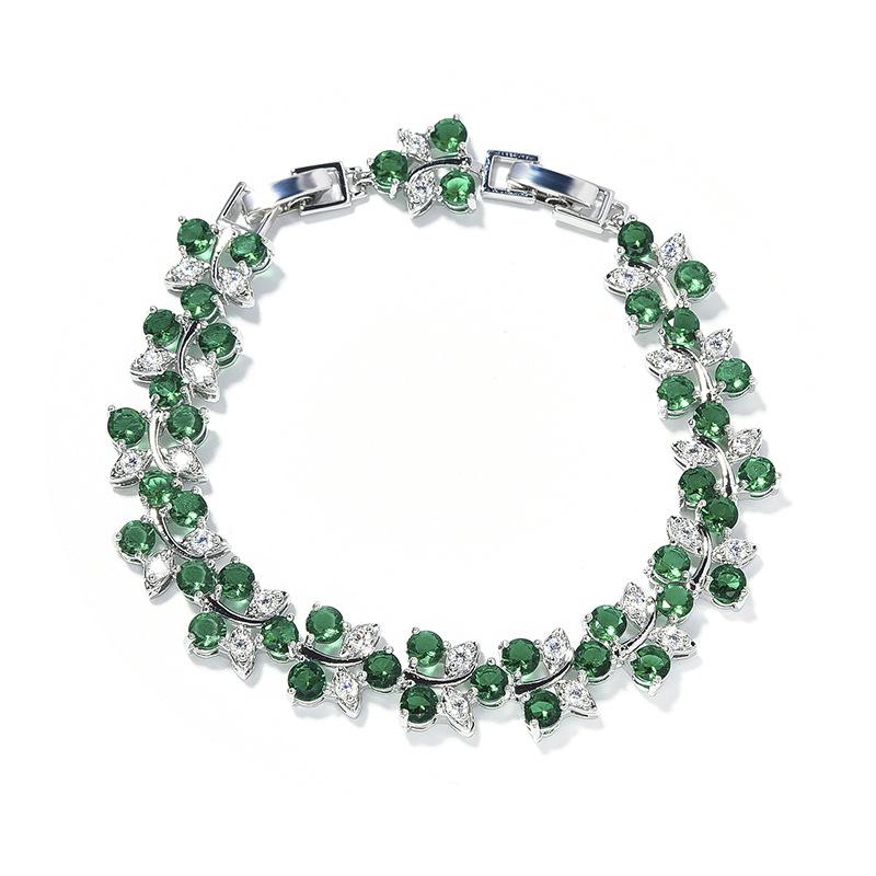 Light Luxury Rainbow Flower Bracelet Girls Niche Versatile Color Zircon Jewelry Women'S Bracelet