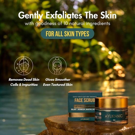 Ayuranic Tan & Dark Spots Removal Ayurvedic Face Wash (100ml), Skin Brightening Ayurvedic Face Pack (50ml) Tan Removal & Exfoliating Face Scrub (50ml)