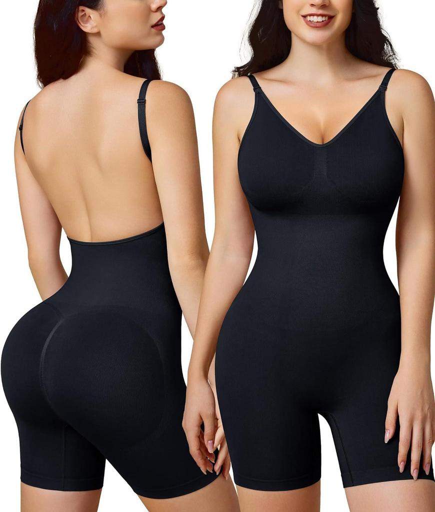 Shapewear-Body für Frauen, Bauchkontrolle, Ganzkörperformer, niedriger Rücken, Camisoles, Taillentrainer, schlankmachende Unterwäsche, Strampler, formende Tank-Tops, Trikots