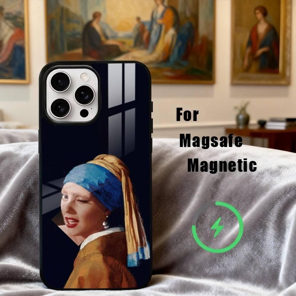 P-Painting A-Art V-Vermeer G-Girl Phone Case For iPhone17,16,15,14,13,12,11 Plus,Pro Max Magnetic For Magsafe Wireless Charging