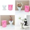 Stylish Flowerpot Silicone Mold Concrete Mould Human Face Shape Flowerpot Molds Cements Mould Silicone Material for Vase