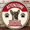 Vintage Italian Chihuahua Warning Sign Retro Aluminum Caution Plaque Office Cafe Pet Shop Safety Wall Decor