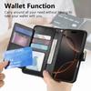 Floral Leather Wallet Case for iPhone 12-17 series.Vintage All-in-One Card Holder w/Stand, Magnetic Closure & Wrist Strap