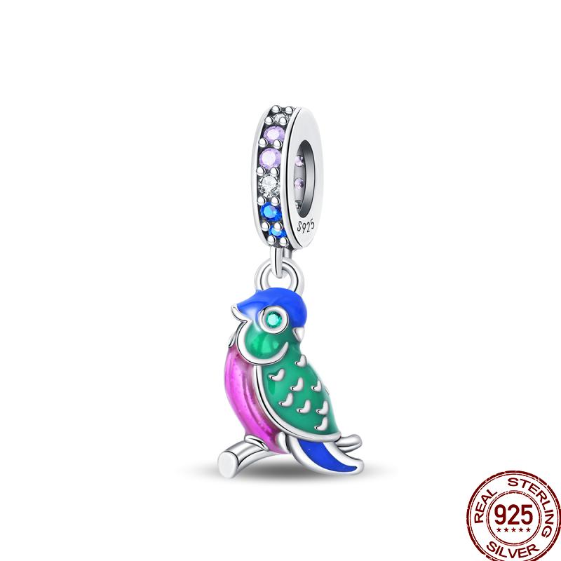 Copper Metal Bird Flying Wings Bee Plant Insect Colored Zircon Charm Bead Component Bead Components Ideal Designed For 3MM Authentic Original