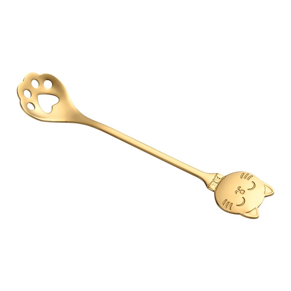 Stainless Steel Coffee Spoon Paw Design Stirring Spoon Cute Ice Cream Spoon  Tableware