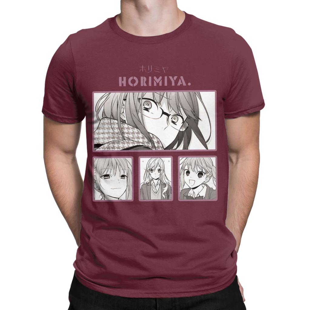 Unisex T-Shirts Hhorimiya Lässige Baumwoll-T-Shirts Kurzarm-T-Shirts Rundhals Kleidung Druck