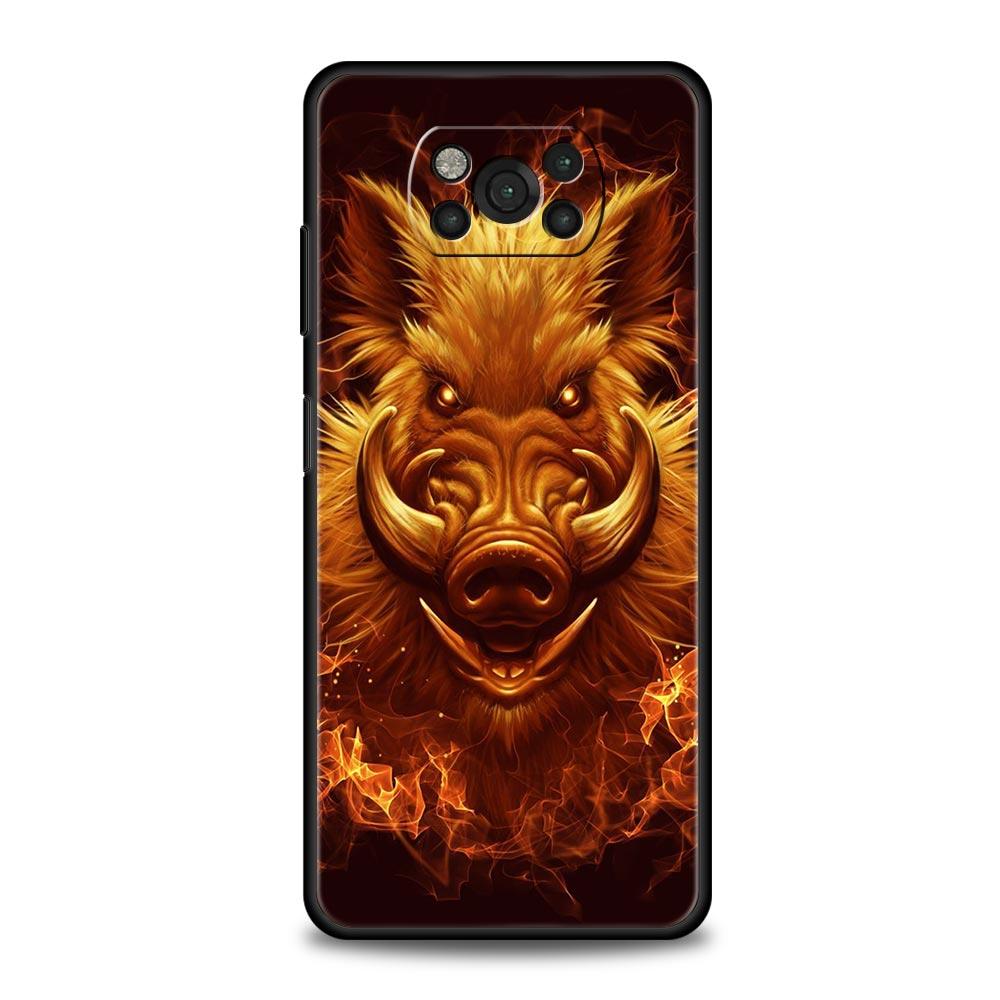 

Wild Boar Phone Case for Xiaomi Poco F7 F6 F5 F4 F3 X6 X5 X4 X3 NFC F7 Ultra M4 C51 C55 GT 5G Soft TPU Cover Fundas Capas Bags Poco X3 Pro