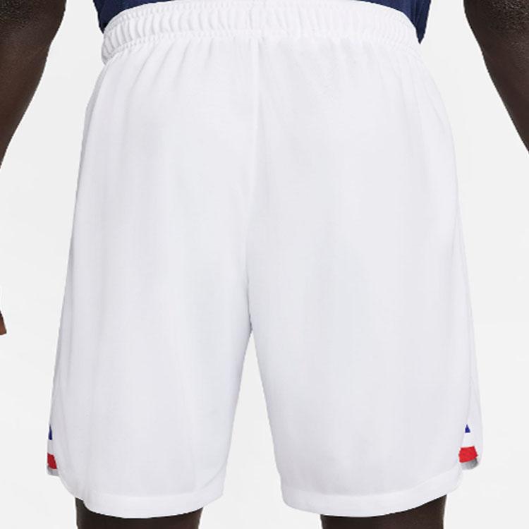 Nike SS23 France National Team Qatar World Cup Logo Print Elastic High Waist Sports Football Shorts Men Shorts White DN0731-100