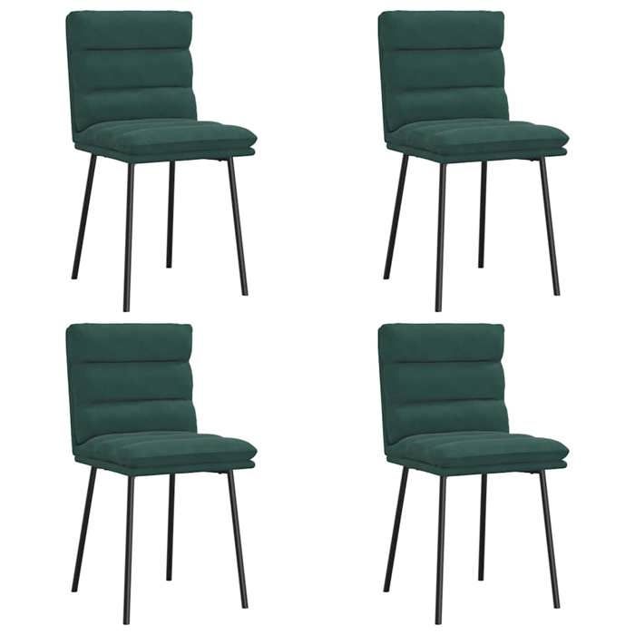 VidaXL Dining Chairs Set of 4 Dark Green Velvet, Chair, Lounge Chair, Accent Chair, Kitchen Chair, Seat of 3315384