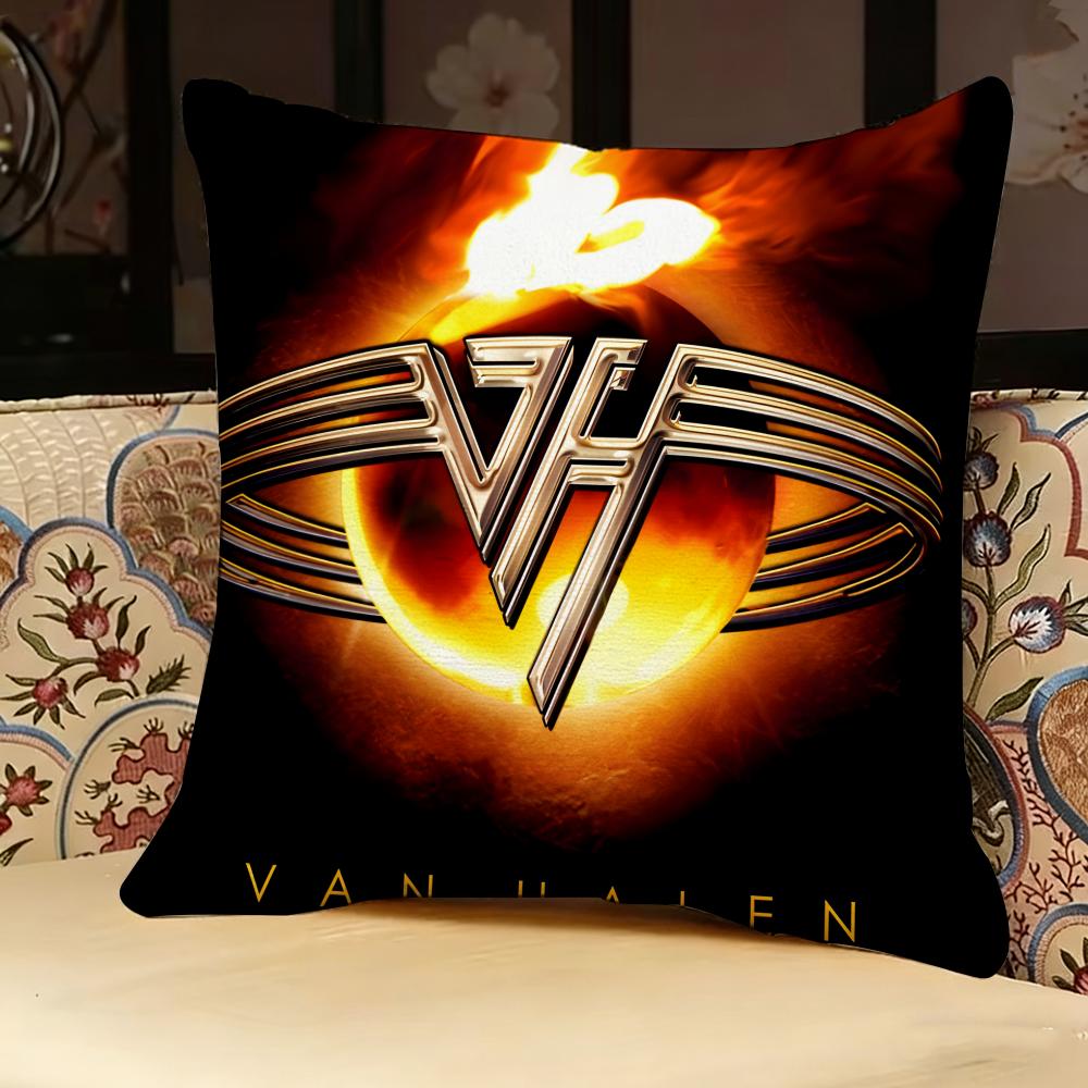 Van H-Halen Rock Band Pillow Case Pillowcase, Double-sided Printed, Sofa Cushion, Bedroom Headboard Pillow