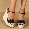 Summer Women's Wedge-heeled Sexy Fashion Simple Wedge-heeled Waterproof Platform Sandals