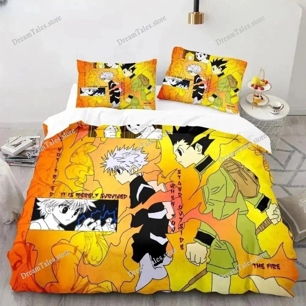 Hunter X Hunter 3D Bedding Set Japanese Anime Twin Queen King Quilt Cover Pillowcases Polyester for Boys Cover Sets Luxury Gift7
