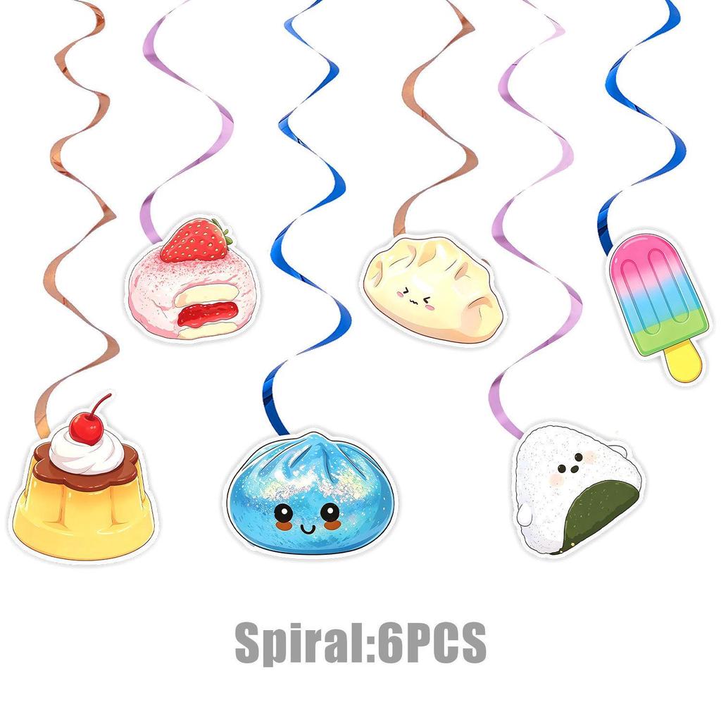 Cartoon-Themed Squishy Toy Birthday Party Set: Plates, Cups, Napkins, Flags