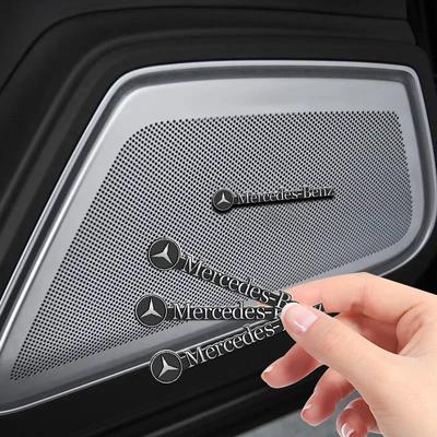 4 Stück Auto Audio Dekoration 3D Aluminium Abzeichen Emblem Aufkleber für Mercedes Benz AMG W212 W204 W211W168 W213 W205 W210 W108 W124