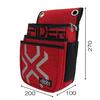 SK11 SPIDER 3-Drawer Waist Pouch, SPD-RD-7, Red, Large Eyelets and D-Rings for Easy Attachment of Drop Protection Cords, 200mm Wide x 270mm High x 100