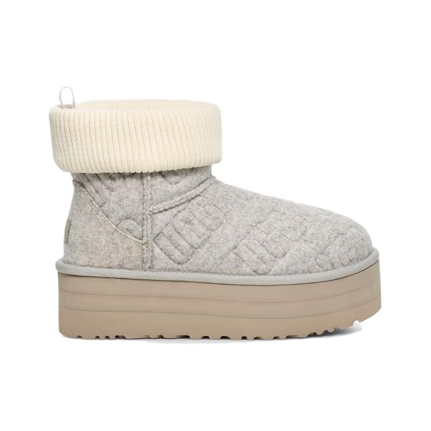 UGG  Classic Mini Platform Felted Boot Grey Women Sneakers 1144047-GREY