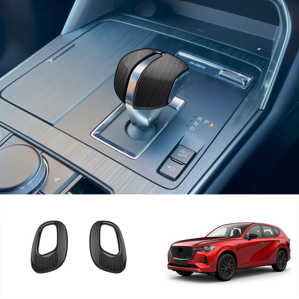 MEKOMEKO Schaltknaufabdeckungen und Schalthebelgriffabdeckungen für Mazda und Benutzerdefinierter Innenraumschutz Verhindert Kratzer Hergestellt aus ABS Set Struktur CX-60 (2022