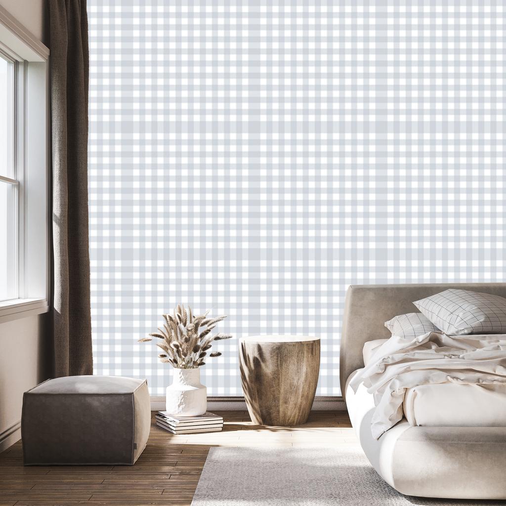 Wallpaper Fabric Pattern White and Light Gray, White Background 50x1000