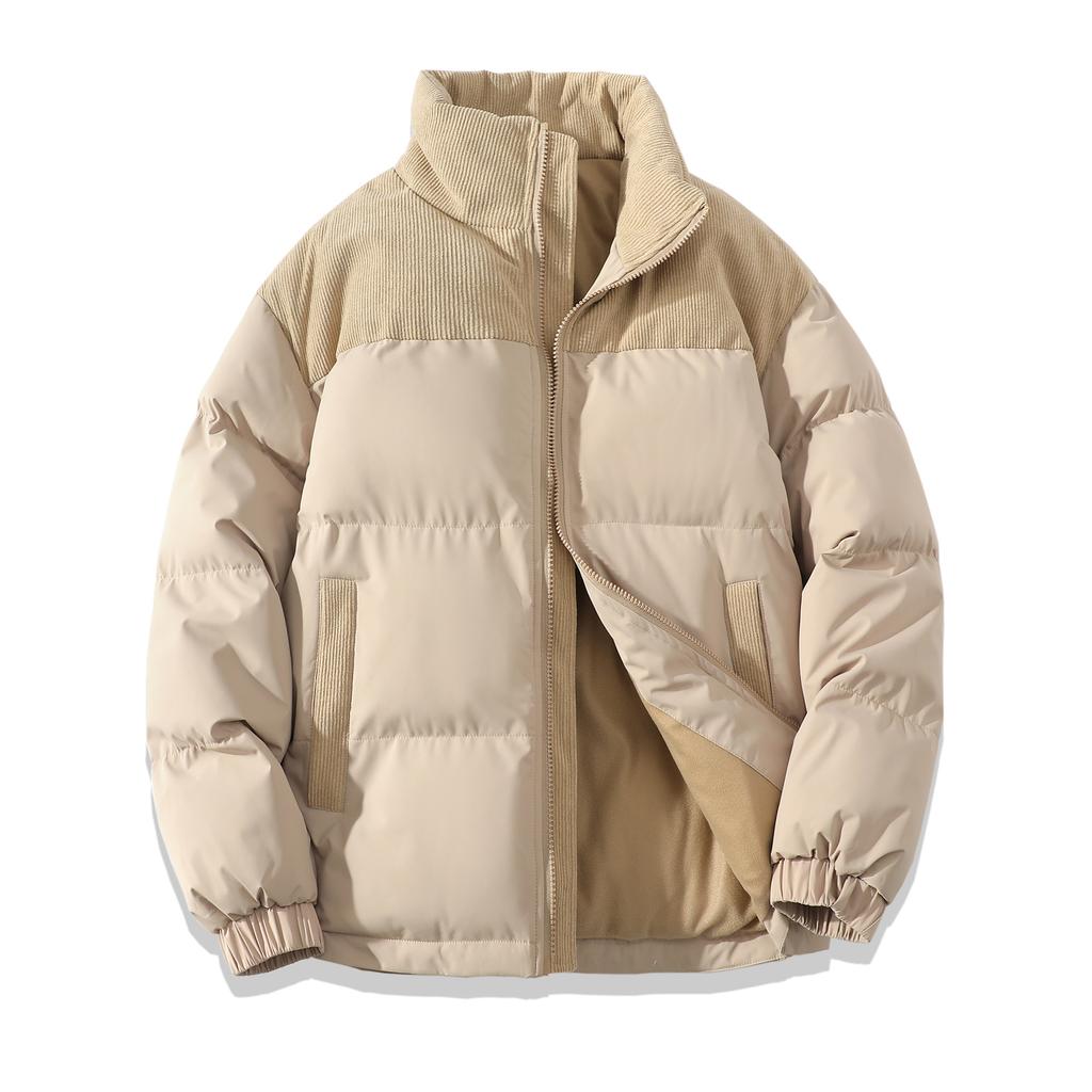 Winter new Feather Rong cotton jacket couple trend fashion loose stand-up collar warm bag