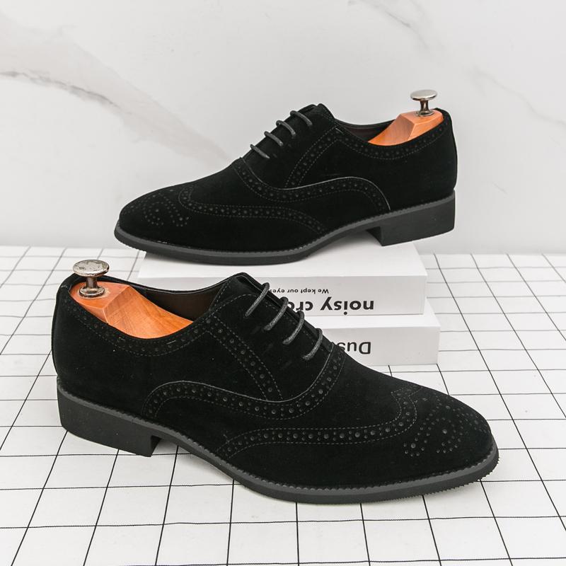 Luxury Fashion Designer New Men's Pointed Black Brown Wedding Oxford Brogues Shoes Male Formal Dress Footwear Zapatos Hombre