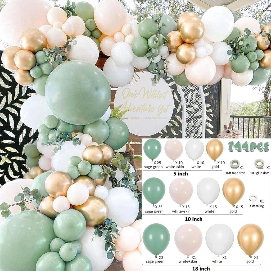 Jungle Green Birthday Arrangement Balloon Chain Package Festive Wreath Arch Party Decoration