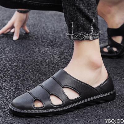 Men's Sandals Light Slip-on Jelly Shoes Slippers Men Breathable Non-Slip Beach Soft Bottom Closed Toe Shoes Water Footwear Flats
