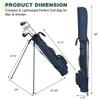 MAZEL Golf Club Ultra Large Capacity Includes Hood and Holds 8 Self-Stand Case, Lightweight, Storage, Pocket, Clubs, Men's, Women's (Navy Blue)