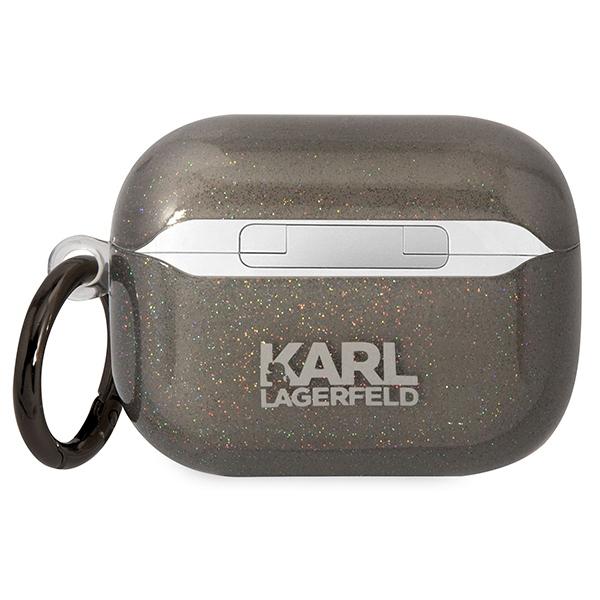 Etui Do AirPods Pro Karl Lagerfeld Glitter Karl&Choupette Czarne
