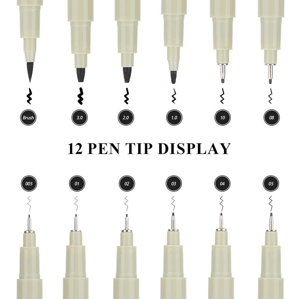 Fine-liner Waterproof Quick-Dry Needle Tip Pen Set for Children's Outlining & Drawing