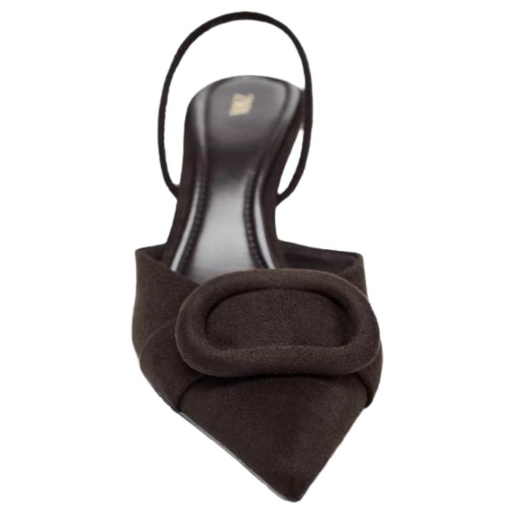 ZARA Fashionable Minimalist Commuter Decorative Soft Effect Stiletto Heels Women Heels Brown 12234510-38