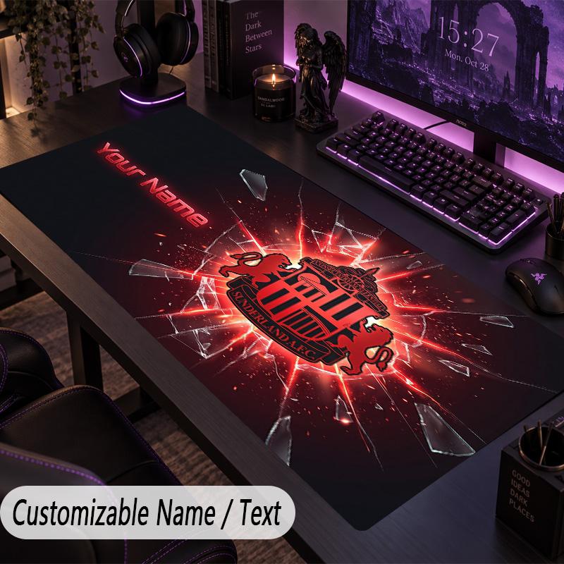 Large Mouse PadSunderland FC Custom Name Text Personalized Desk Mat Non Slip Gaming Pad