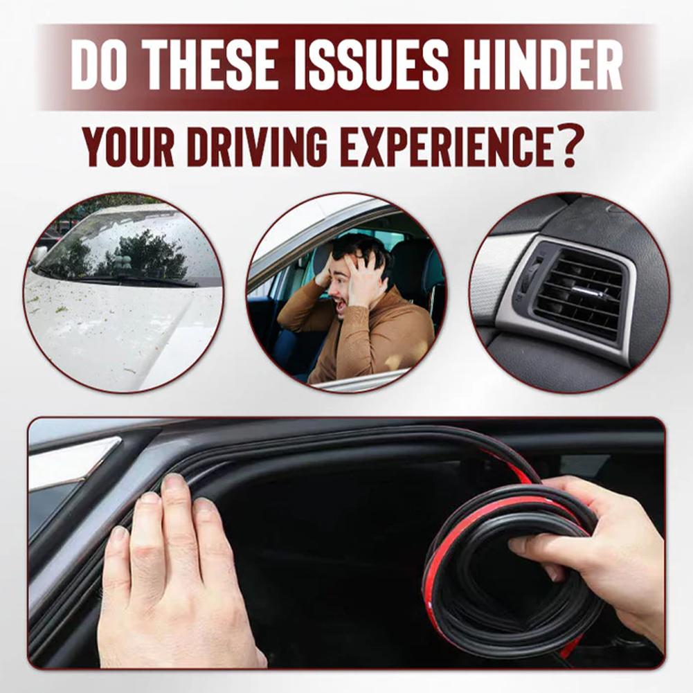 Car Door Rubber Seal Strip Double Layer Protector Noise Insulation Car Windshield Trunk Sealer Weatherstrip Auto Accessories