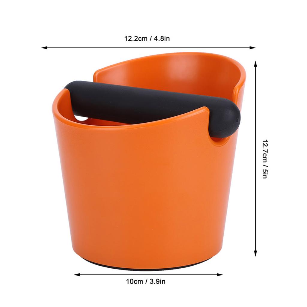 Coffee Knock Box Household Anti Slip Coffee Grind Dump Bin for Coffee Shop Orange